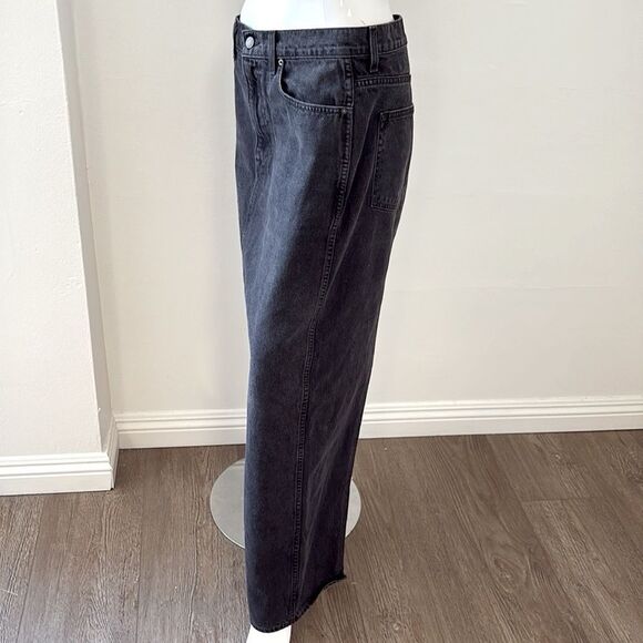 GRLFRND Denim The Amara Maxi Pencil Jean Skirt Back Slit Washed Black Revolve 29 - Picture 5 of 10
